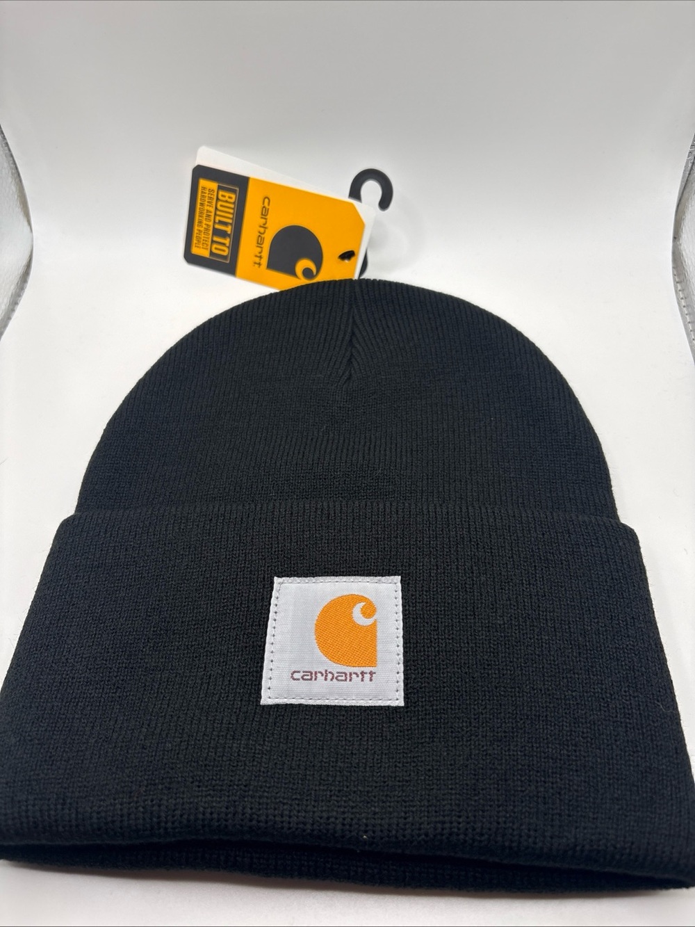 Carhartt Mens Knit Cuffed Beanie Hat, Black, One Size US Size, Black